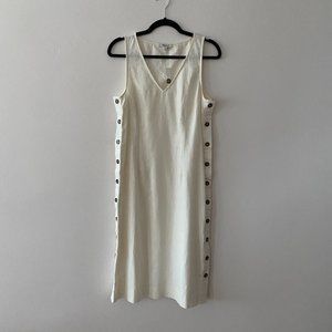 NWT Madewell Linen-Cotton Side-Button Midi Dress Size S